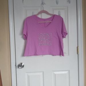 " I Don't Sweat I Sparkle" Purple Crop Top